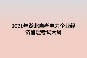 2021年湖北自考電力企業(yè)經(jīng)濟(jì)管理考試大綱