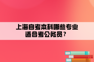 上海自考本科哪些專業(yè)適合考公務(wù)員？