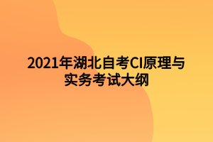 2021年湖北自考CI原理與實務(wù)考試大綱