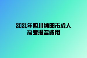 2021年四川綿陽市成人高考報(bào)名費(fèi)用