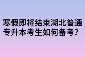 寒假即將結(jié)束湖北普通專升本考生如何備考？