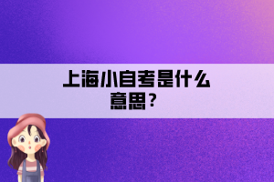 上海小自考是什么意思？