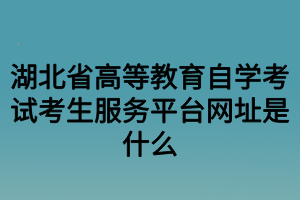 湖北省高等教育自學(xué)考試考生服務(wù)平臺(tái)網(wǎng)址是什么