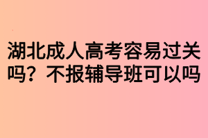 湖北成人高考容易過關(guān)嗎？不報輔導班可以嗎