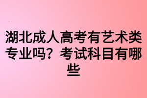 湖北成人高考有藝術(shù)類(lèi)專(zhuān)業(yè)嗎？考試科目有哪些