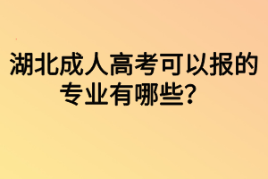 湖北成人高考可以報(bào)的專業(yè)有哪些？