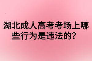 湖北成人高考考場上哪些行為是違法的？