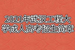 2021年武漢工程大學(xué)成人高考招生簡(jiǎn)章