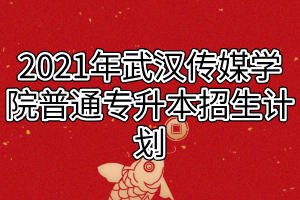 2021年武漢傳媒學(xué)院普通專升本招生計劃