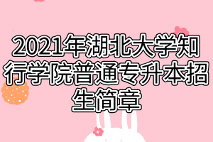 2021年湖北大學(xué)知行學(xué)院普通專升本招生簡(jiǎn)章