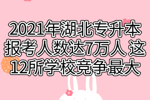 2021年湖北專升本報(bào)考人數(shù)達(dá)7萬(wàn)人 這12所學(xué)校競(jìng)爭(zhēng)最大