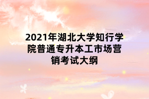 2021年湖北大學(xué)知行學(xué)院普通專升本工市場(chǎng)營(yíng)銷考試大綱