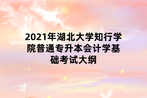 2021年湖北大學(xué)知行學(xué)院普通專升本會計(jì)學(xué)基礎(chǔ)考試大綱