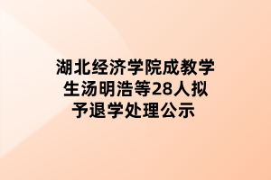 湖北經(jīng)濟學(xué)院成教學(xué)生湯明浩等28人擬予退學(xué)處理公示