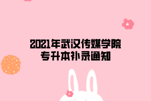 2021年武漢傳媒學(xué)院專升本補錄通知