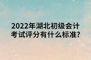 2022年湖北初級會計考試評分有什么標準_