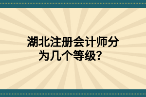 湖北注冊(cè)會(huì)計(jì)師分為幾個(gè)等級(jí)？