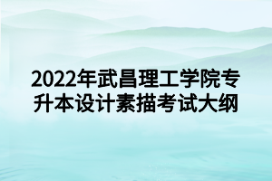 2022年武昌理工學(xué)院專升本設(shè)計素描考試大綱