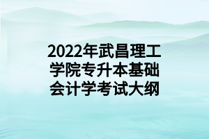 2022年武昌理工學(xué)院專升本基礎(chǔ)會計學(xué)考試大綱