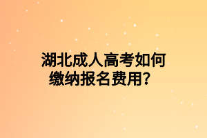 湖北成人高考如何繳納報(bào)名費(fèi)用？