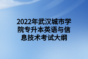 2022年武漢城市學(xué)院專升本英語(yǔ)與信息技術(shù)考試大綱