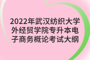 2022年武漢紡織大學(xué)外經(jīng)貿(mào)學(xué)院專升本電子商務(wù)概論考試大綱