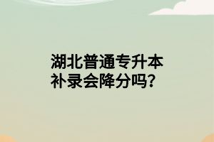 湖北普通專升本補(bǔ)錄會(huì)降分嗎？