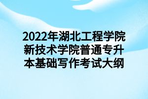 2022年湖北工程學(xué)院新技術(shù)學(xué)院普通專升本基礎(chǔ)寫(xiě)作考試大綱