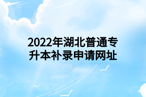 2022年湖北普通專升本補(bǔ)錄申請(qǐng)網(wǎng)址